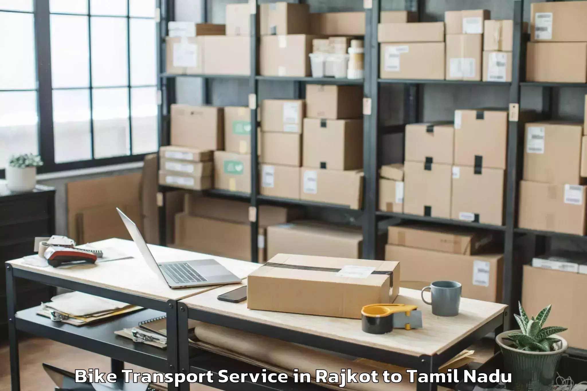 Affordable Rajkot to Kanchipuram Bike Transport